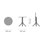 Runder Liege-Couchtisch für den Außenbereich mit 3 Beinen aus Aluminium in 2 Farben – Filomena Viadurini