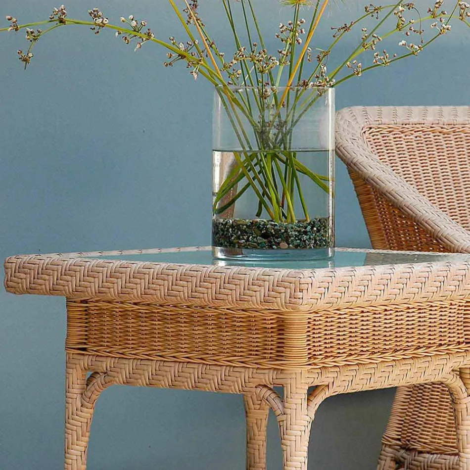 Kaffee-Garten 56x56 cm handgewebte Polyethylen Tschad Viadurini