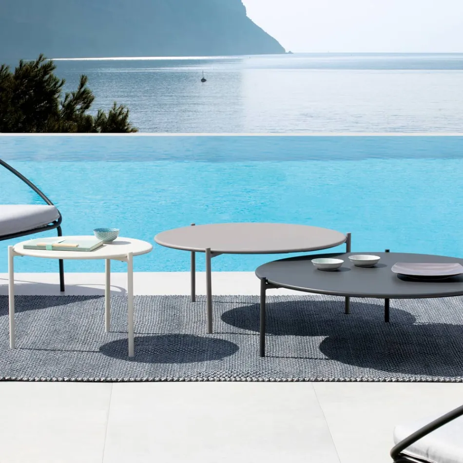 Garten-Couchtisch aus Stahl in verschiedenen Größen Made in Italy - Sansa Viadurini