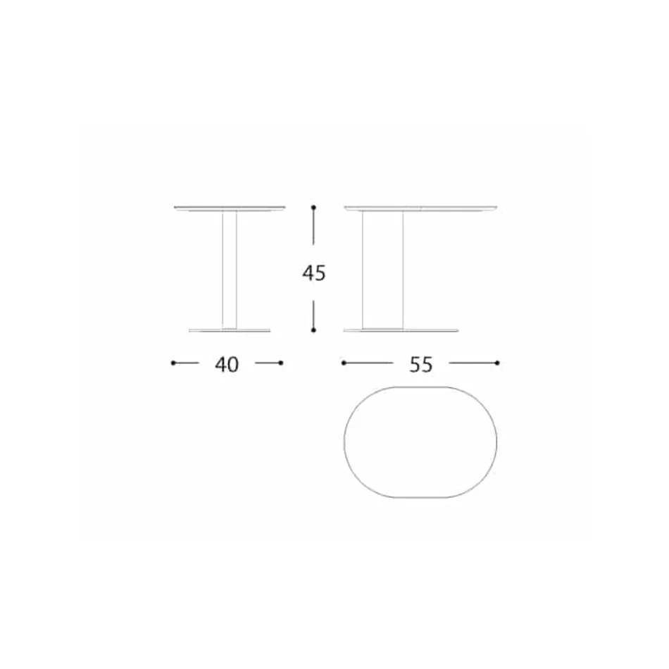 Garten-Couchtisch aus Aluminium Made in Italy - Plinto von Varaschin Viadurini