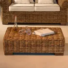 Garten-Couchtisch aus natürlicher Abaca-Faser - Lagertha Viadurini