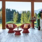 Garten Couchtisch aus Polyethylen mit HPL-Platte Made in Italy - Desmond Viadurini