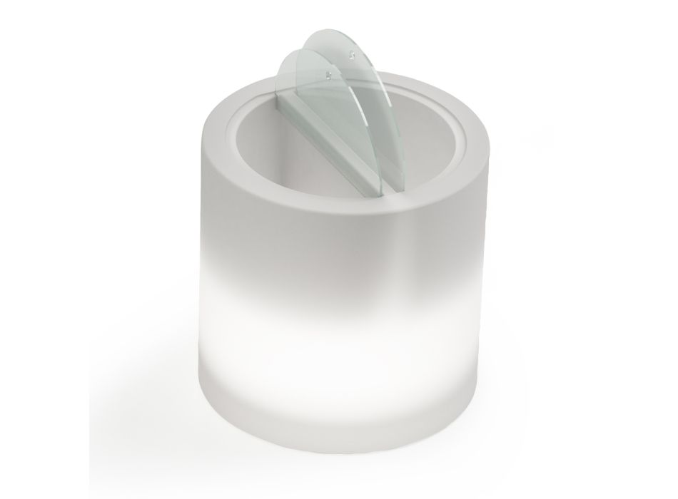 Heller Garten-Couchtisch aus weißem Polyethylen Made in Italy - Trek Viadurini