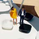 Moderner Ufo Gartentisch 100x100 cm von Vondom aus Polyethylen Viadurini