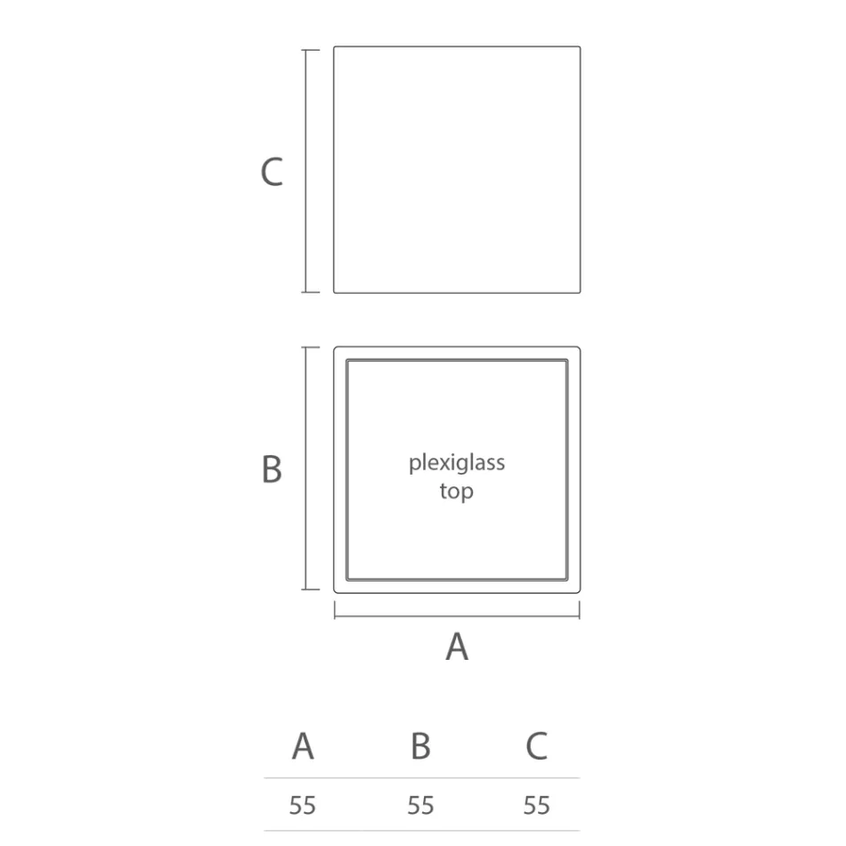 Quadratischer Garten-Couchtisch aus farbigem Polyethylen Made in Italy - Noemi Viadurini