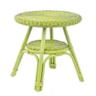 Runder Garten-Couchtisch aus Designer-Rattan, Durchmesser 52 cm – Favolizia Viadurini
