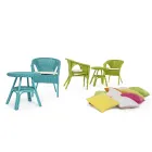 Runder Garten-Couchtisch aus Designer-Rattan, Durchmesser 52 cm – Favolizia Viadurini