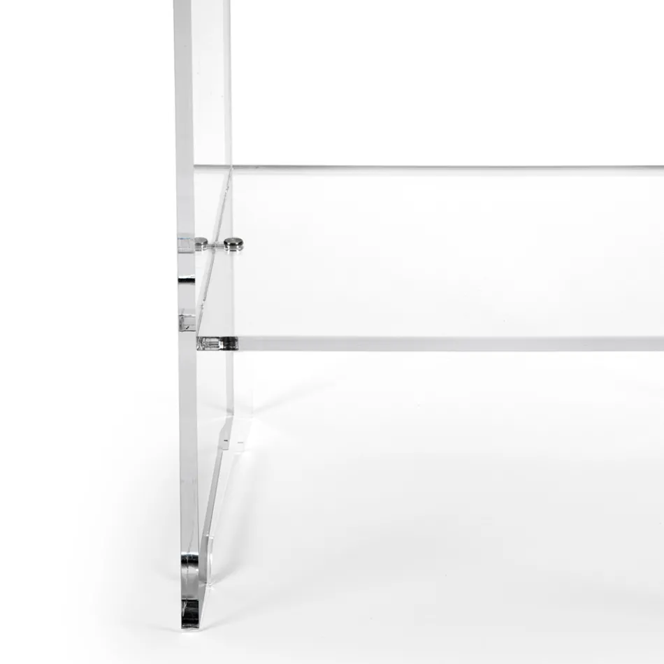 Couchtisch mit 1 Regal aus transparentem Plexiglas, hergestellt in Italien – Mulan Viadurini
