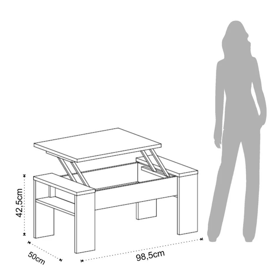 Couchtisch mit ökologischem Holzbehälter – Cripto Viadurini