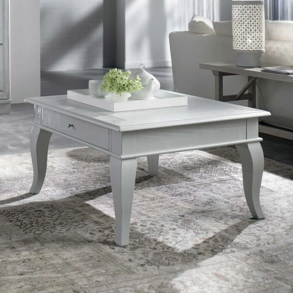 Couchtisch mit massiven Teilen aus Ayous und Linde, hergestellt in Italien – Ära Viadurini