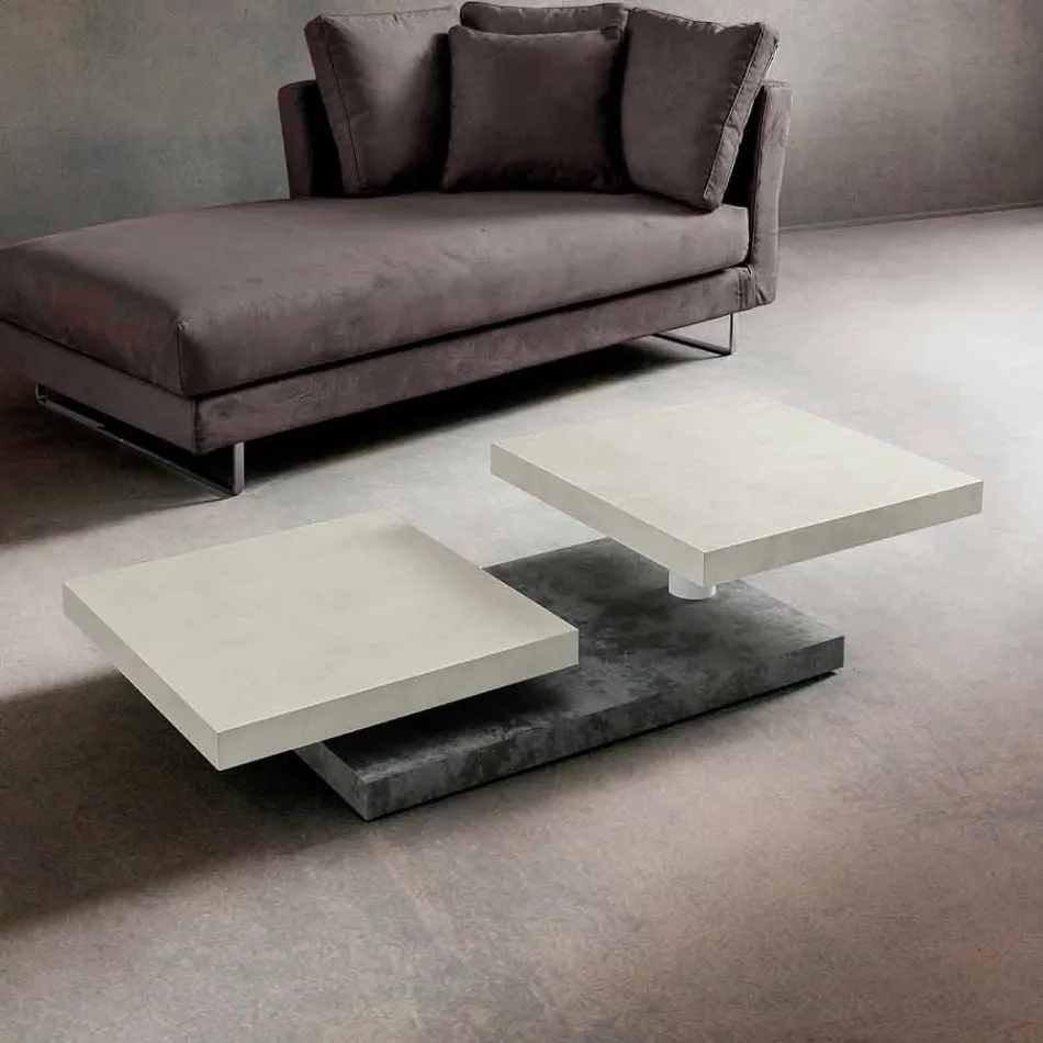 Couchtisch mit drehbaren Platten aus HPL Made in Italy, Precious - Paris Viadurini