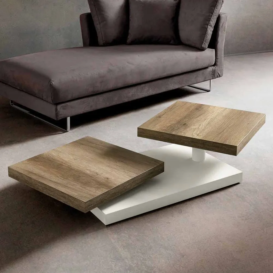 Couchtisch mit drehbaren Platten aus HPL Made in Italy, Precious - Paris Viadurini