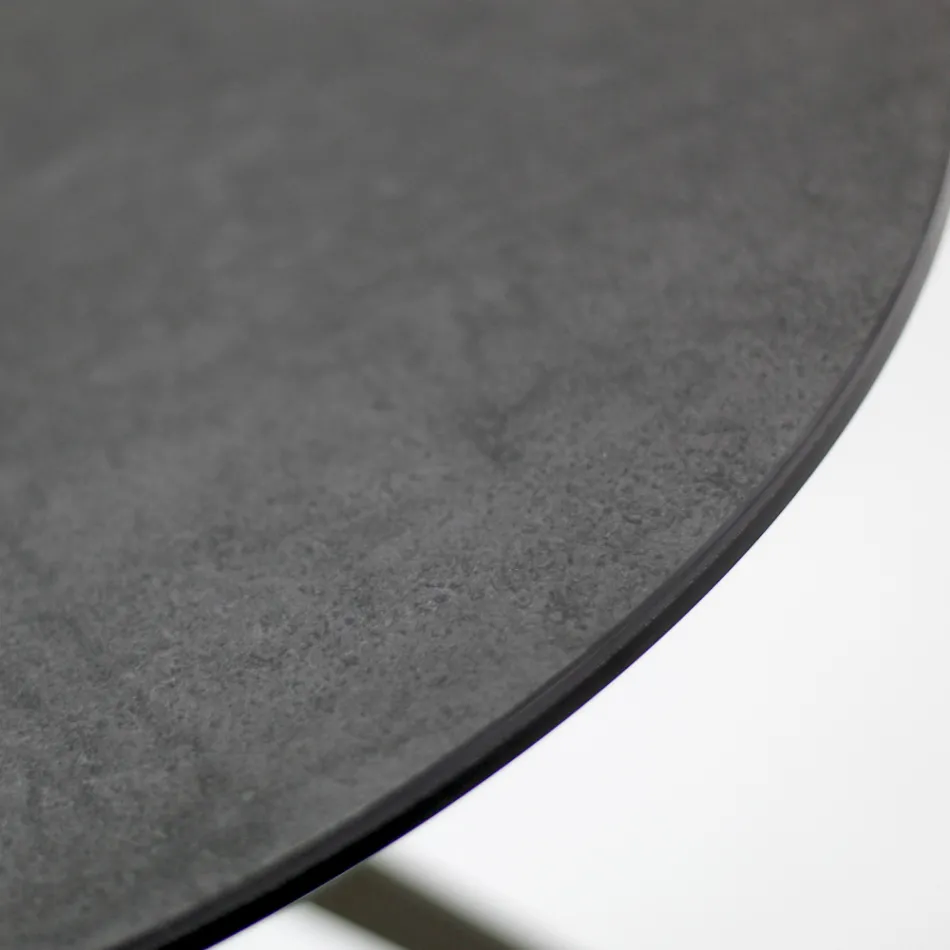 Couchtisch mit runder Platte aus Feinsteinzeug, hergestellt in Italien – Siste Viadurini