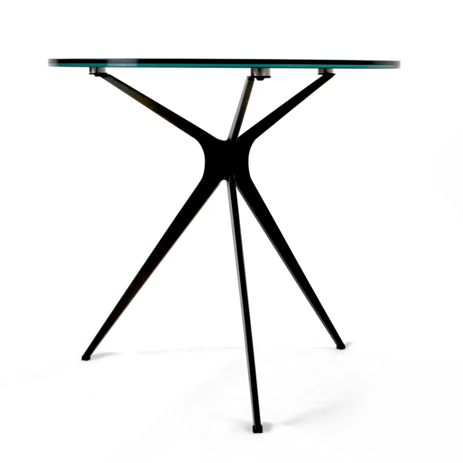 Couchtisch mit runder Platte aus Feinsteinzeug, hergestellt in Italien – Siste Viadurini