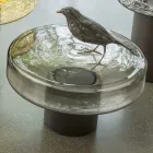 Couchtisch mit Glasplatte und Metallgestell, hergestellt in Italien – Batulla Viadurini