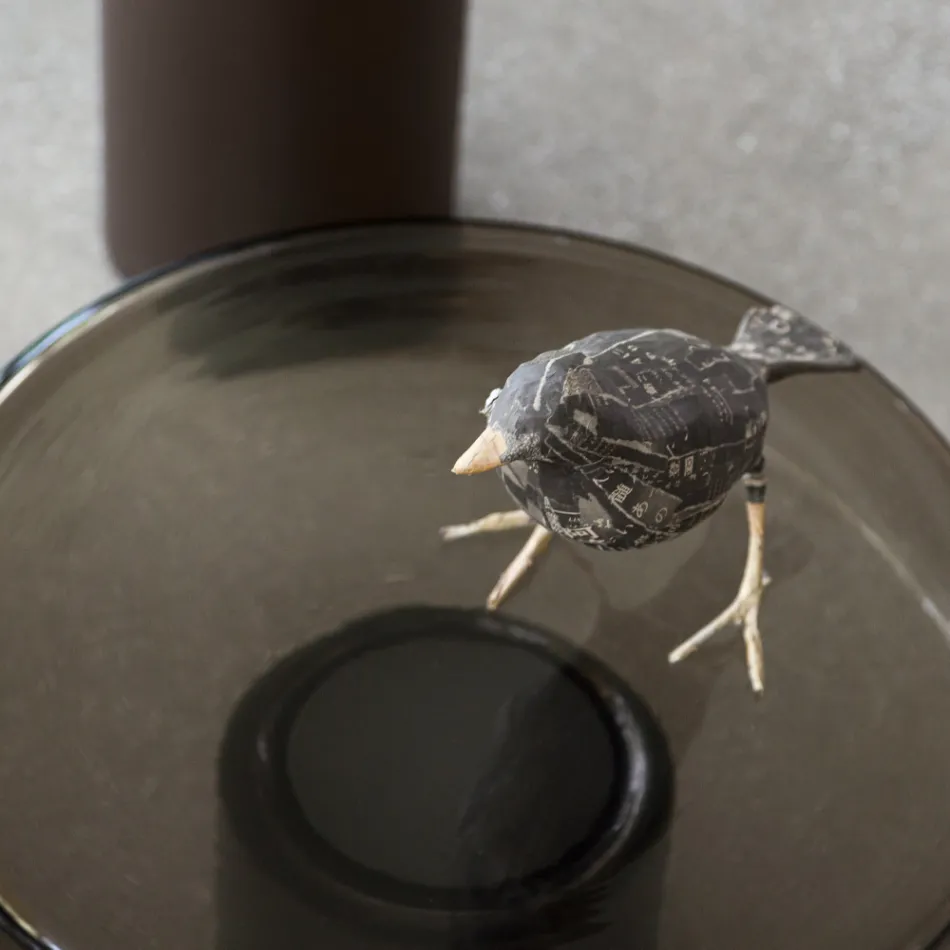 Couchtisch mit Glasplatte und Metallgestell, hergestellt in Italien – Batulla Viadurini