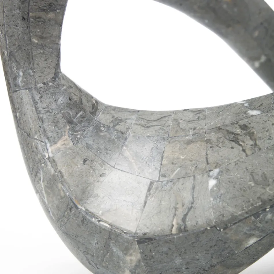 Couchtisch mit Glasplatte und Sockel aus Fossilstein – Kalifornien Viadurini