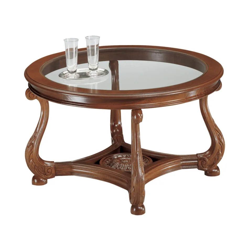 Couchtisch mit Glasplatte, hergestellt in Italien – Sedna Viadurini