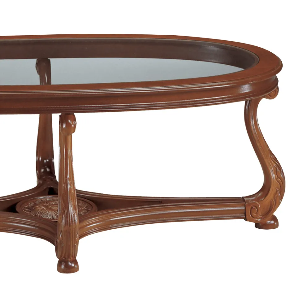 Couchtisch mit Glasplatte, hergestellt in Italien – Sedna Viadurini