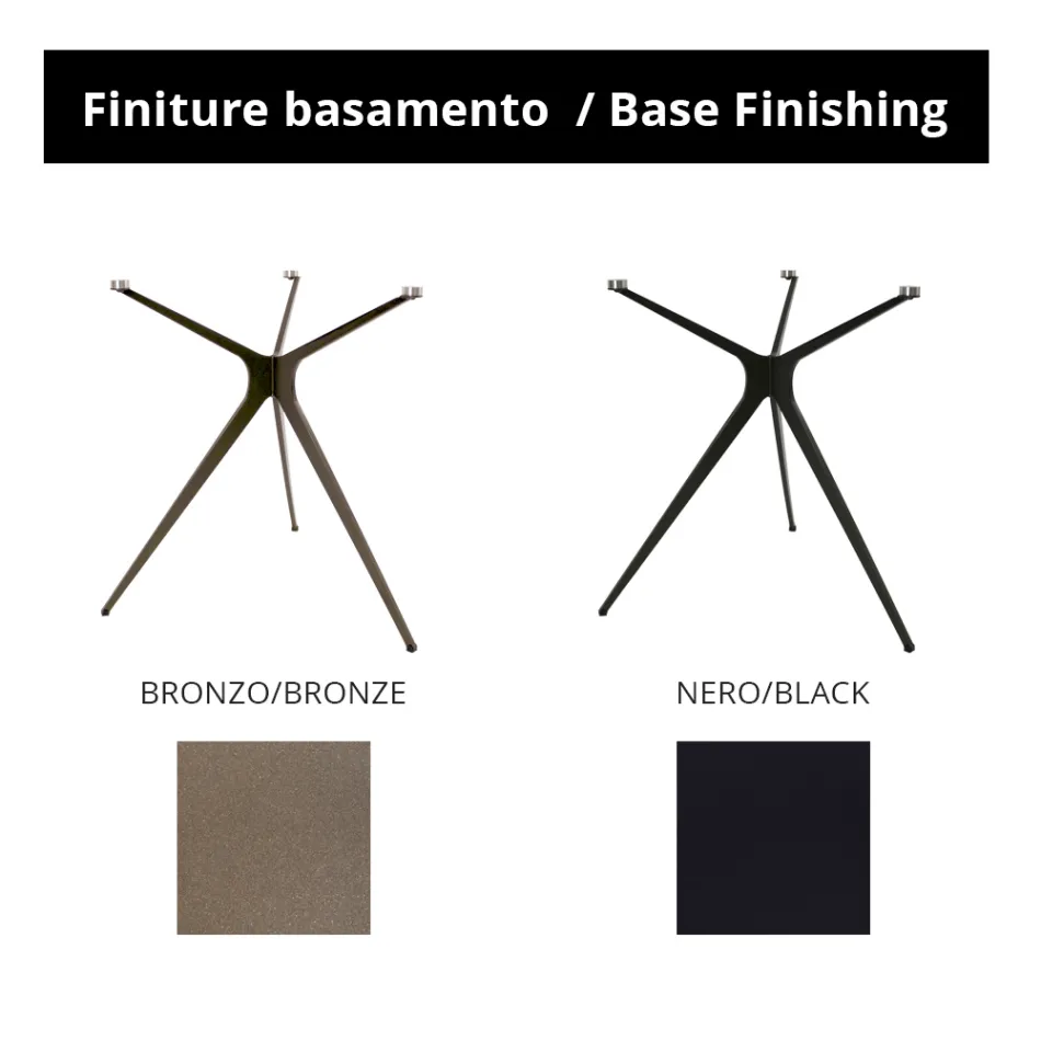 Couchtisch mit runder Glasplatte und 3 Beinen, hergestellt in Italien – Siste Viadurini