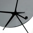 Couchtisch mit runder Glasplatte und 3 Beinen, hergestellt in Italien – Siste Viadurini