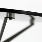 Couchtisch mit runder Glasplatte und 3 Beinen, hergestellt in Italien – Siste Viadurini