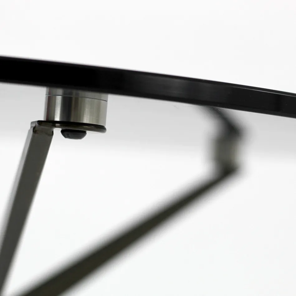 Couchtisch mit runder Glasplatte und 3 Beinen, hergestellt in Italien – Siste Viadurini