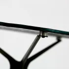 Couchtisch mit runder Glasplatte und 3 Beinen, hergestellt in Italien – Siste Viadurini