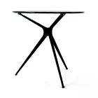 Couchtisch mit runder Glasplatte und 3 Beinen, hergestellt in Italien – Siste Viadurini