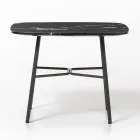 Couchtisch mit quadratischer Marmorplatte Made in Italy - Makino Viadurini