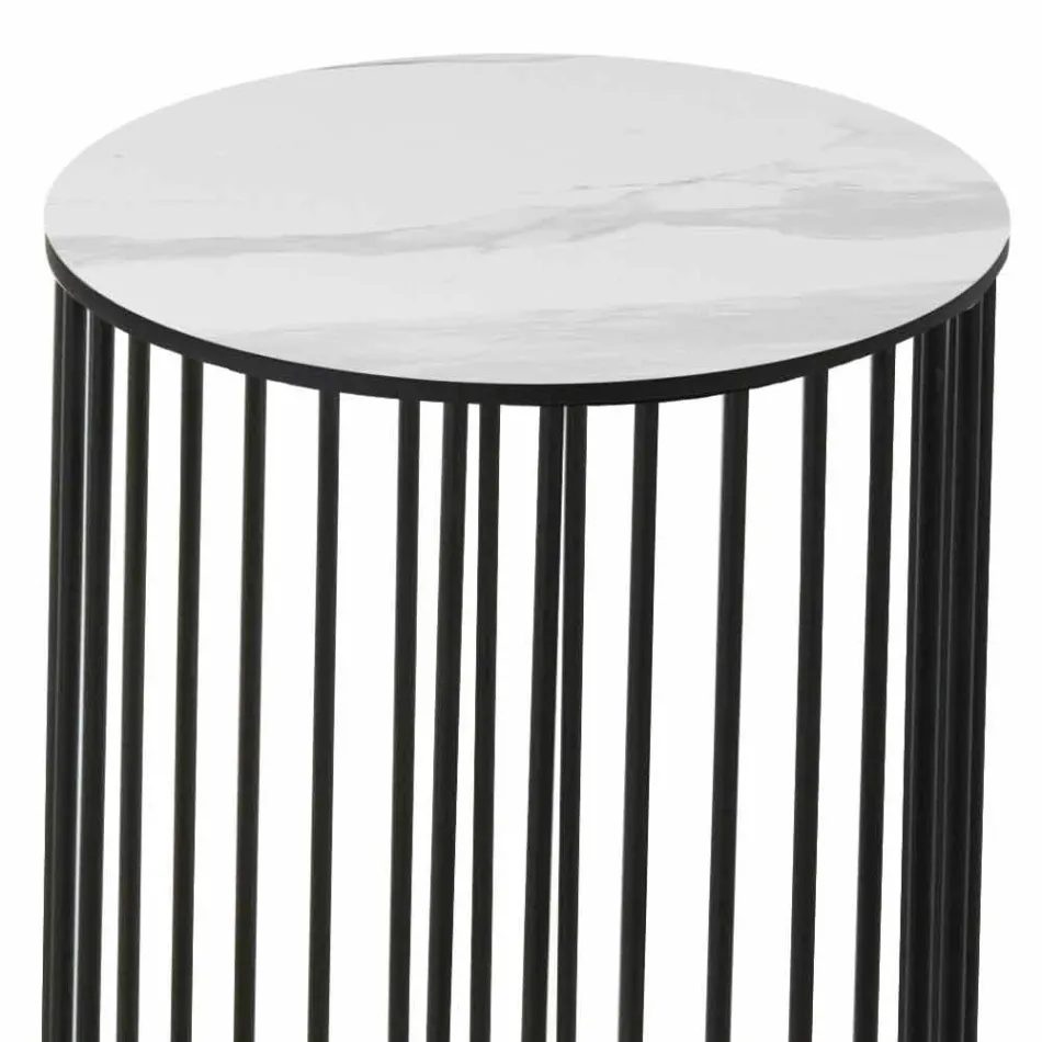 Couchtisch mit runder Keramikplatte Made in Italy - Montebianco Viadurini