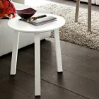 Wohnzimmer Couchtisch mit runder lackierter MDF-Platte Made in Italy, Precious - Tobiko Viadurini