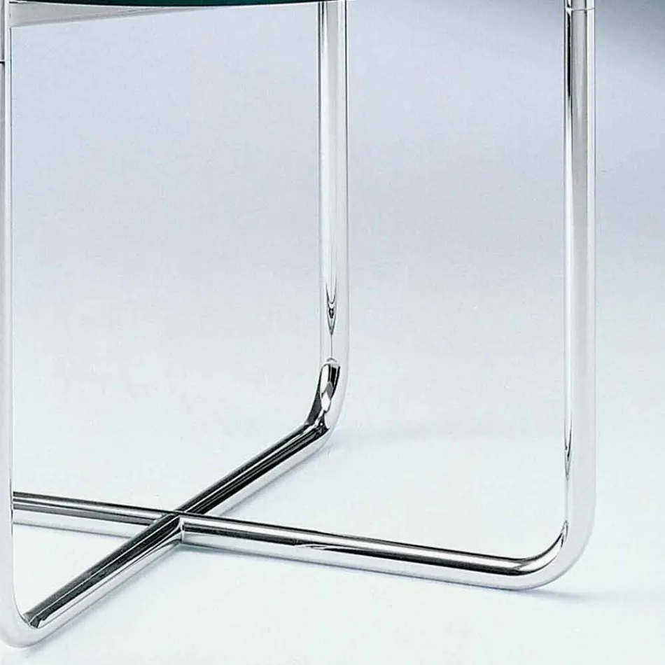 Couchtisch mit runder Glasplatte Made in Italy - Costanza Viadurini