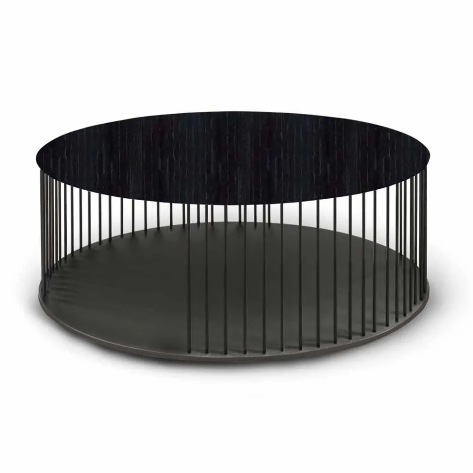 Couchtisch mit runder Holzplatte Made in Italy - Montebianco Viadurini