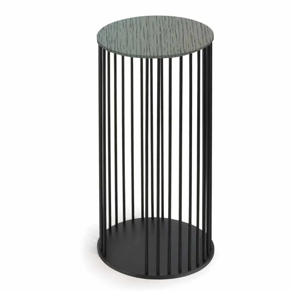 Couchtisch mit runder Holzplatte Made in Italy - Montebianco Viadurini