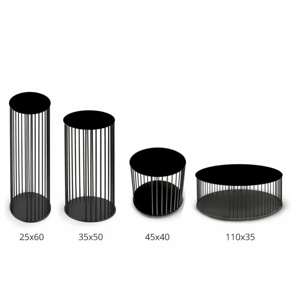 Couchtisch mit runder Holzplatte Made in Italy - Montebianco Viadurini