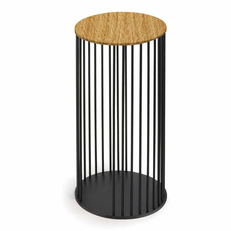 Couchtisch mit runder Holzplatte Made in Italy - Montebianco Viadurini