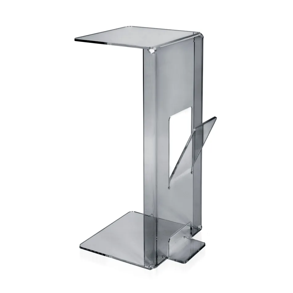 Couchtisch mit Zeitschriftenständer aus Plexiglas, hergestellt in Italien – Belle Viadurini