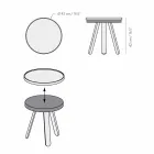 Design Couchtisch mit runder Platte und Beinen aus massivem Holz - Salerno Viadurini