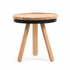 Design Couchtisch mit runder Platte und Beinen aus massivem Holz - Salerno Viadurini