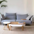 Design Couchtisch aus Massivholz und lackiertem Metall - Salerno Viadurini
