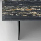 Design Couchtisch aus Marmor mit Glasboden Made in Italy - Molino Viadurini