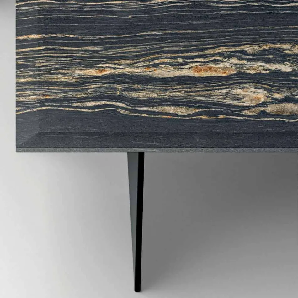 Design Couchtisch aus Marmor mit Glasboden Made in Italy - Molino Viadurini