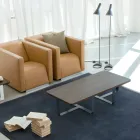 Luxuriöser Couchtisch aus farbigem Metall und Holzplatte – Anacleto Viadurini