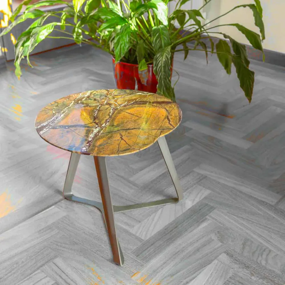 Couchtisch handgefertigt aus Marmor und Stahl Made in Italy - Prince Viadurini