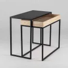 Stahl Couchtisch mit Aschenbecher Made in Italy - Spitze Viadurini