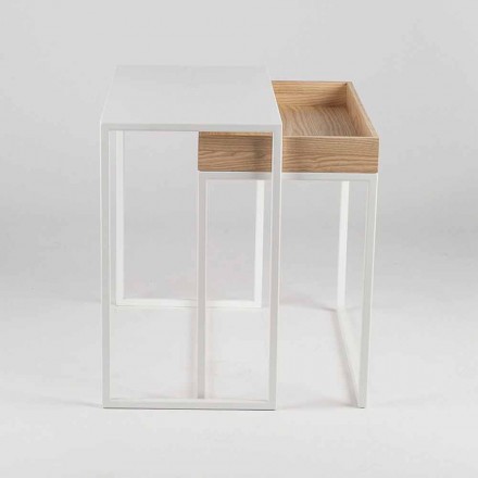 Stahl Couchtisch mit Aschenbecher Made in Italy - Spitze Viadurini