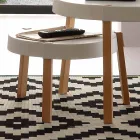 Couchtisch in Buch Sitz mit weißen Polypropylen Pineto Viadurini