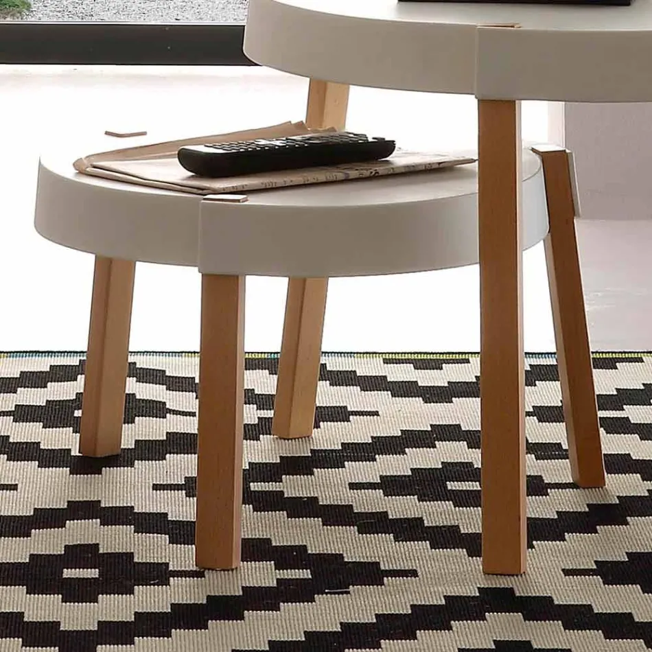 Couchtisch in Buch Sitz mit weißen Polypropylen Pineto Viadurini