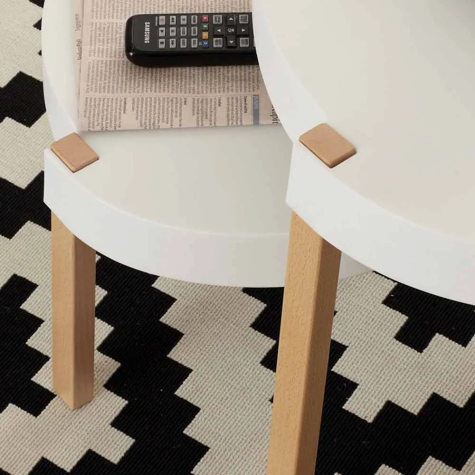 Couchtisch in Buch Sitz mit weißen Polypropylen Pineto Viadurini